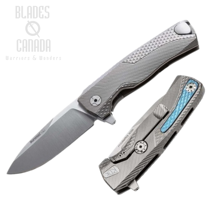 Lion Steel ROK G ROK Flipper Framelock Knife, M390 Satin, Titanium Grey ROK G